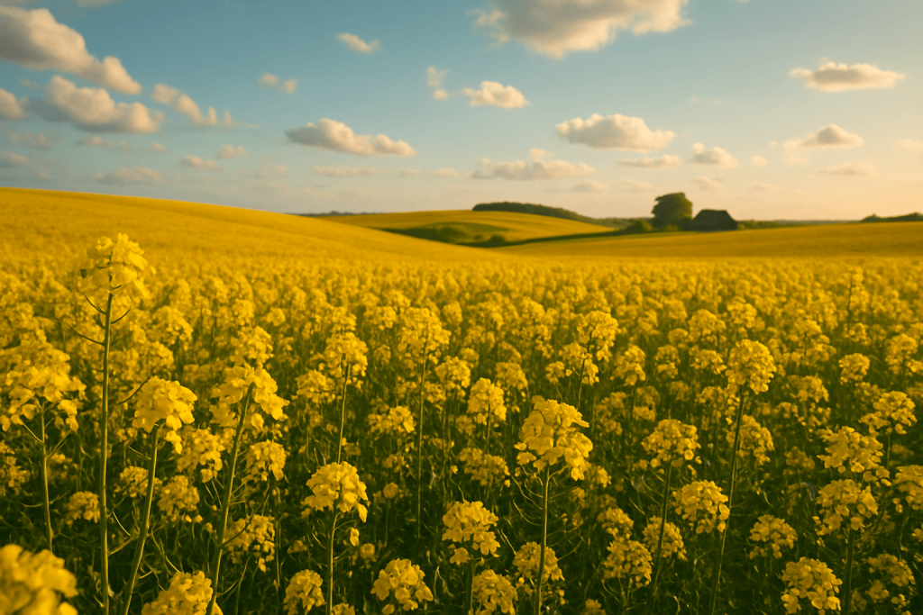 Champ de colza servant à la fabrication du biofioul.