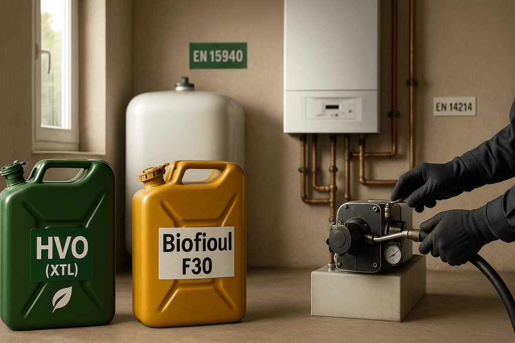 Le HVO possible alternative au biofioul en France pour les chaudières fioul.