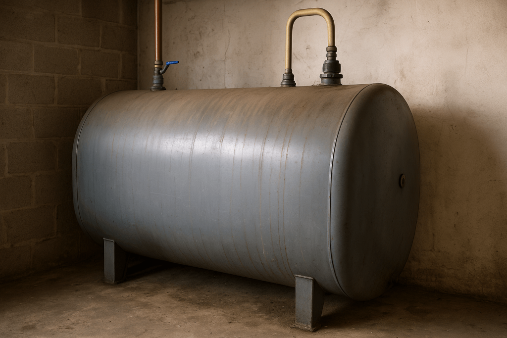 Cuve à fioul à nettoyer pour passer au biofioul. Nettoyage de cuve pour préserver son installation de chauffage.